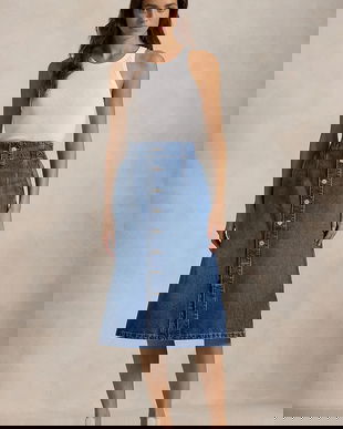 Polo Ralph Lauren fusta din bumbac denim