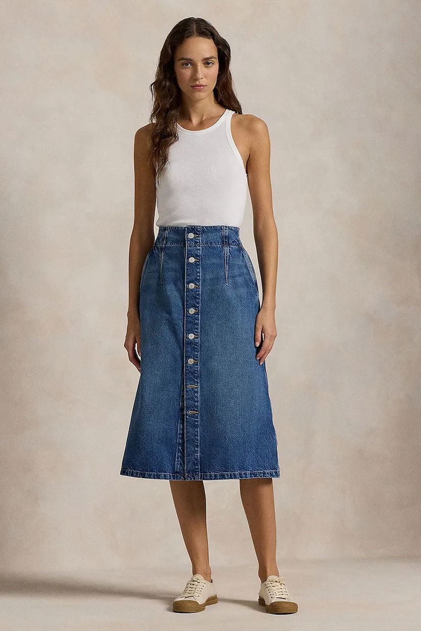 Polo Ralph Lauren fusta din bumbac denim