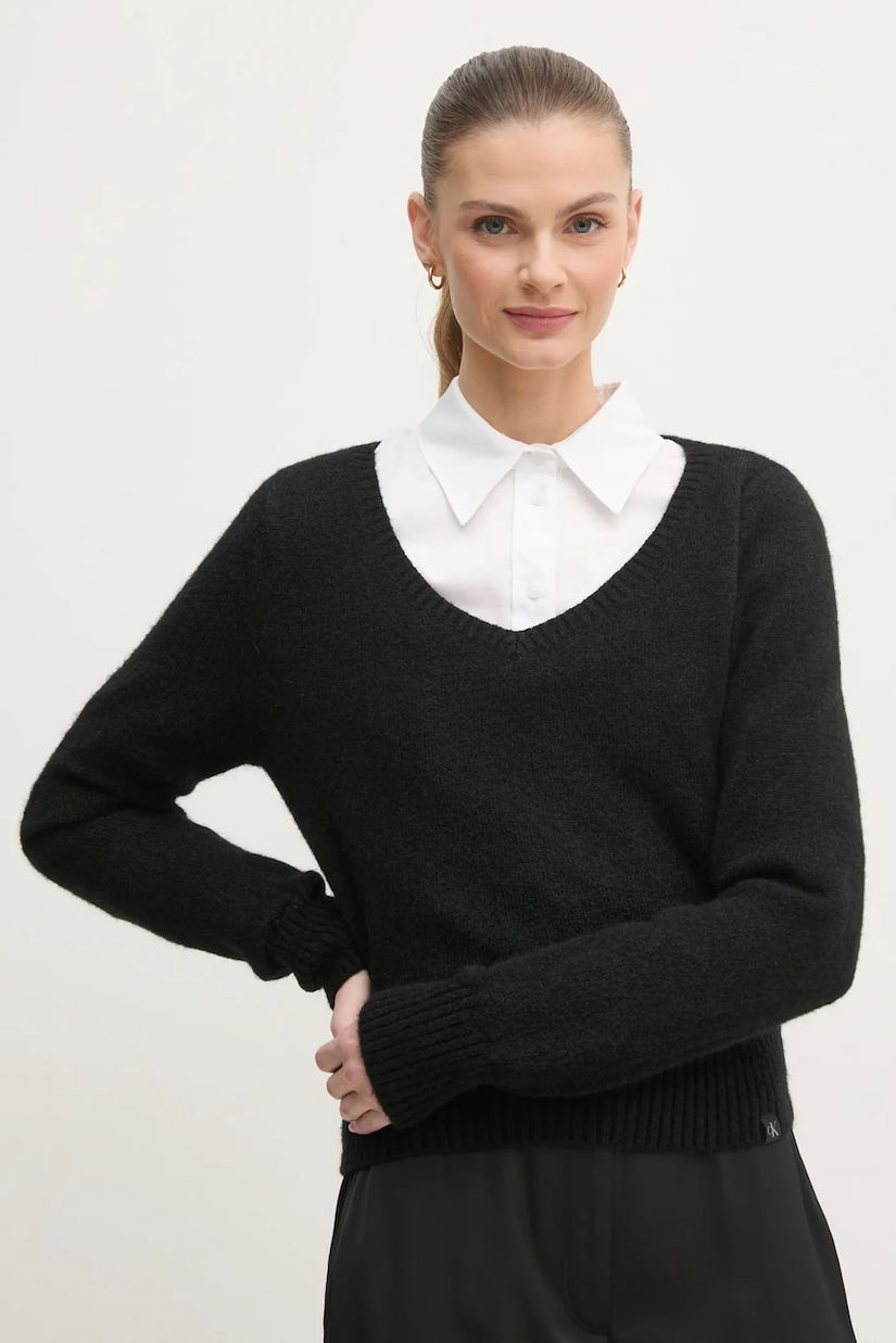 Calvin Klein Jeans pulover din amestec de lana