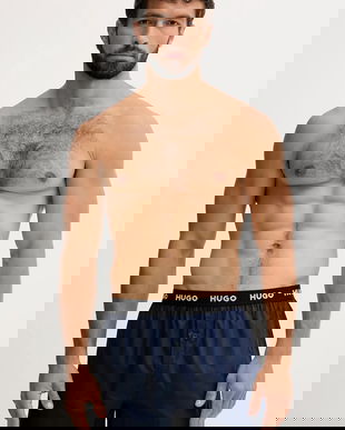 HUGO boxeri de bumbac 3-pack WOVEN BOXER TRIPLET