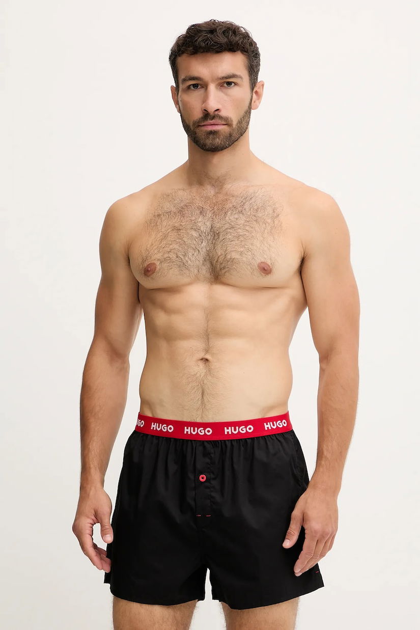 HUGO boxeri de bumbac 3-pack WOVEN BOXER TRIPLET