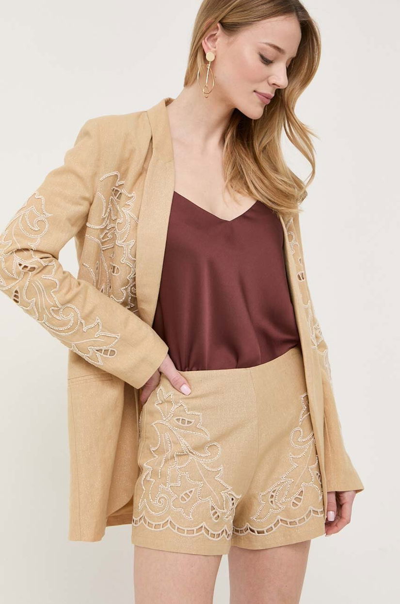 Twinset pantaloni scurti din in