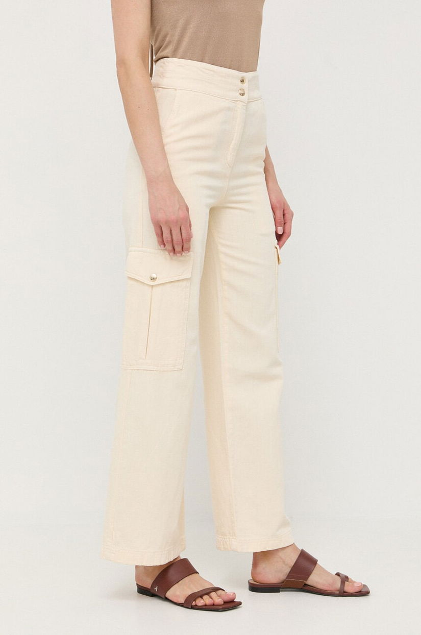 Patrizia Pepe pantaloni din amestec de in