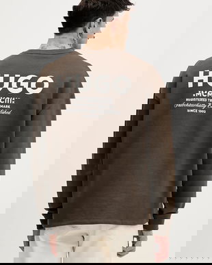 HUGO Blue hanorac de bumbac Naviu