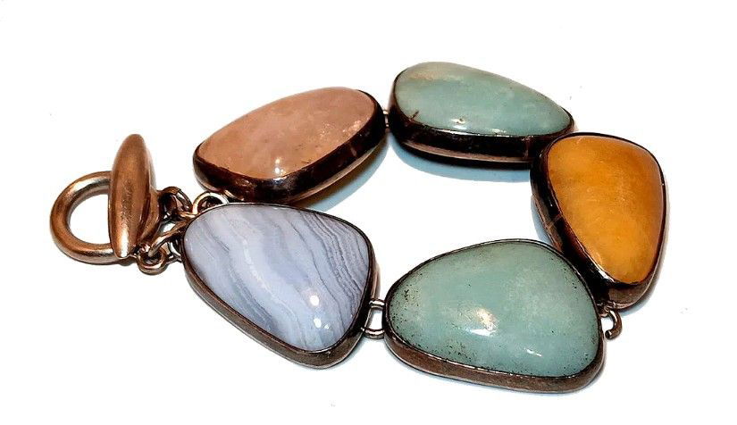 Brățară vintage artizanală superbă, realizată în Taxco, Mexic, semnată Gitlal Castillo