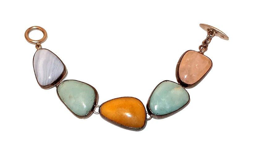 Brățară vintage artizanală superbă, realizată în Taxco, Mexic, semnată Gitlal Castillo