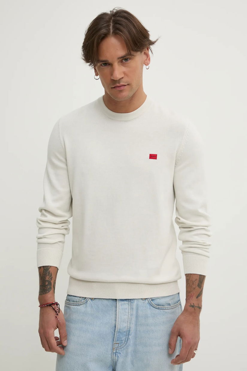 HUGO pulover de bumbac San Cassius-C1