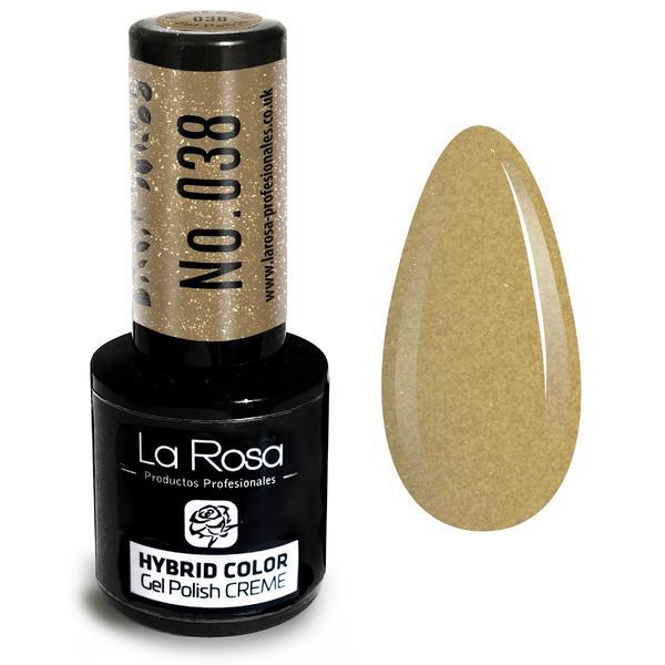 Lac de unghii La Rosa Profesionales Creme hybrid gel 038 gold, 9 ml
