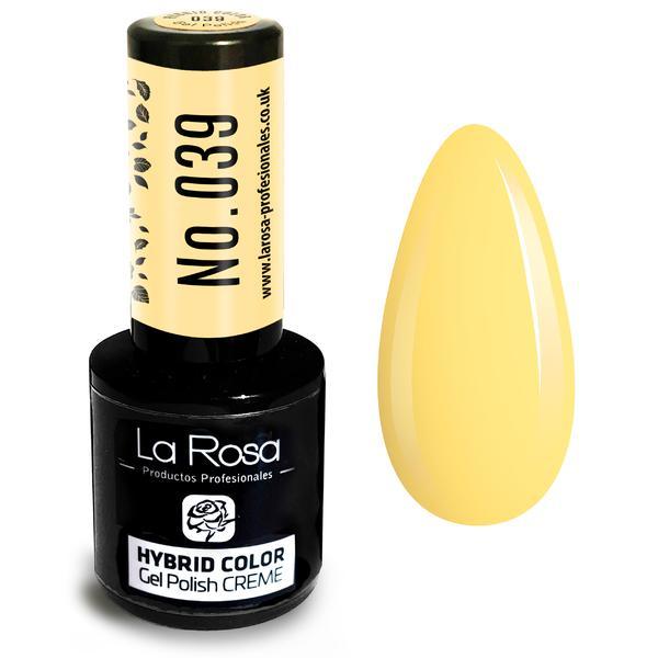 Lac de unghii La Rosa Profesionales Creme hybrid gel 039 banana yellow, 9 ml
