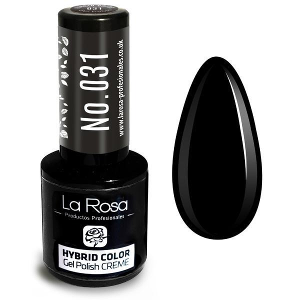 Lac de unghii La Rosa Profesionales Creme hybrid gel 031 black, 9 ml