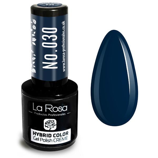 Lac de unghii La Rosa Profesionales Creme hybrid gel 030 prussian blue, 9 ml