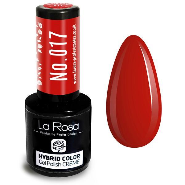 Lac de unghii La Rosa Profesionales Creme hybrid gel 017 crimson red, 9 ml
