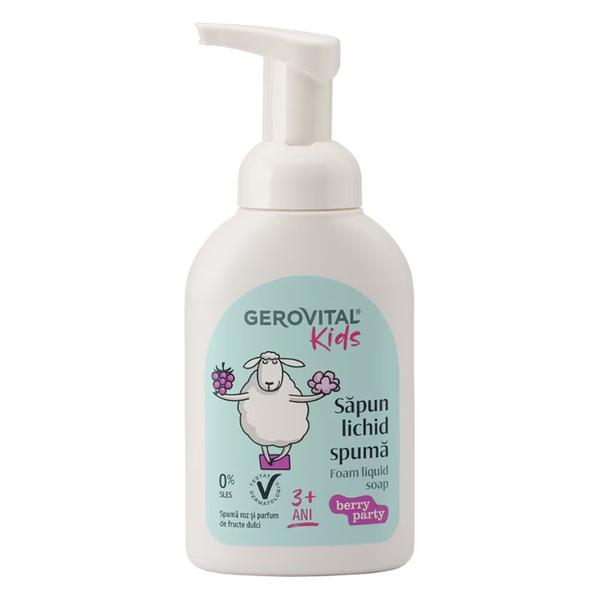 Sapun Lichid Spuma - Gerovital Kids Foam Liquid Soap Berry Party, 3+ ani, 300 ml