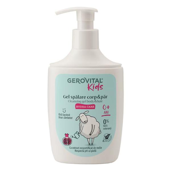Gel Spalare Corp si Par - Gerovital Kids Cleansing Gel Body & Hair Hydra-Care, 0+ ani, 300 ml