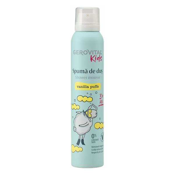 Spuma de Dus - Gerovital Kids Shower Mousse Vanilla Pufs, 3+ ani, 200 ml