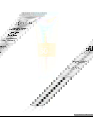 Crema CC cu Protectie Solara SPF 50+ UVB si UVA - Topface Natural Glow CC Color Correcting Cream &amp; Concealer, PT472.002, 30 ml