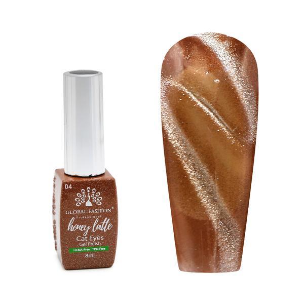 Ojă semipermanentă ochi de pisică Honey Latte 8 ml, 04