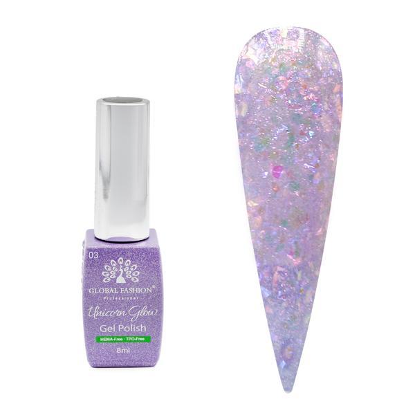 Ojă semipermanentă Unicorn Glow 8 ml, 03