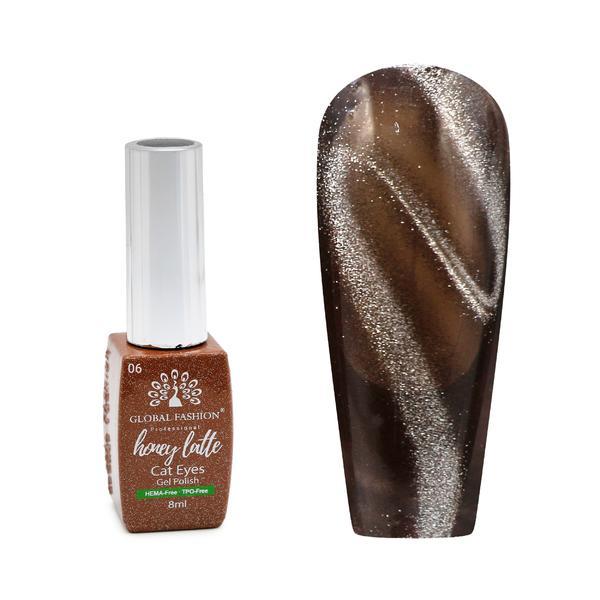 Ojă semipermanentă ochi de pisică Honey Latte 8 ml, 06