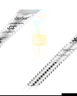 Crema CC cu Protectie Solara SPF 50+ UVB si UVA - Topface Natural Glow CC Color Correcting Cream &amp; Concealer, PT472.003, 30 ml