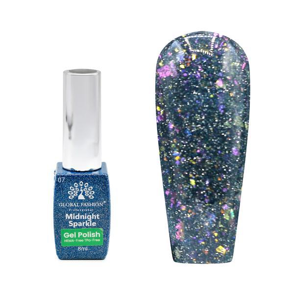 Ojă semipermanentă Midnight sparkle 8 ml, 07