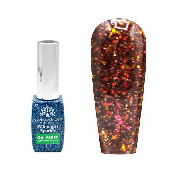 Ojă semipermanentă Midnight sparkle 8 ml, 09