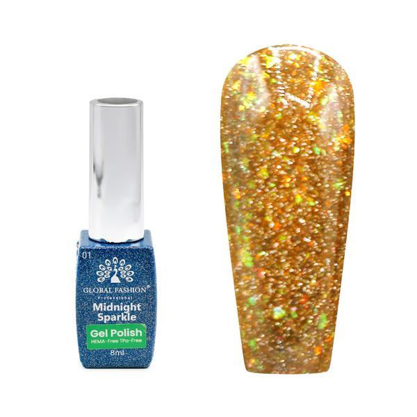 Ojă semipermanentă Midnight sparkle 8 ml, 01