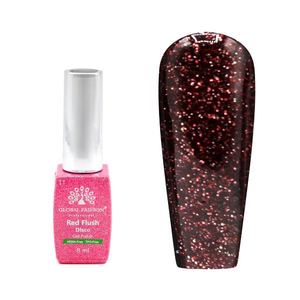 Ojă semipermanentă Red Flush Disco 8 ml, 11