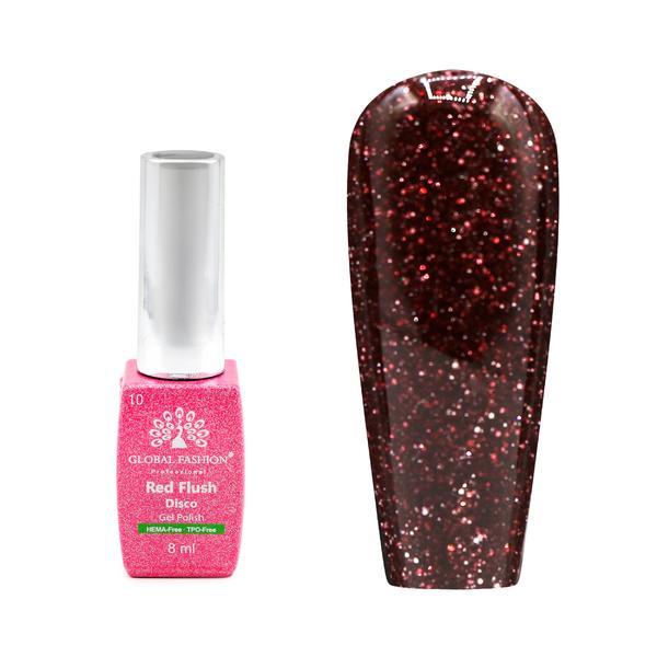 Ojă semipermanentă Red Flush Disco 8 ml, 10
