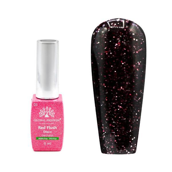 Ojă semipermanentă Red Flush Disco 8 ml, 08