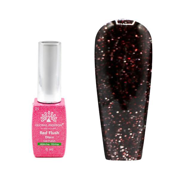 Ojă semipermanentă Red Flush Disco 8 ml, 09