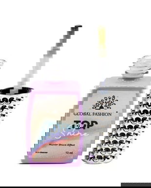 Top pentru unghii cu efect de oglinda Top Shine fără strat lipicios, 12 ml, 11
