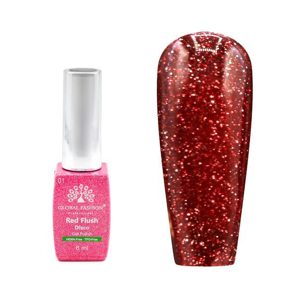 Ojă semipermanentă Red Flush Disco 8 ml, 01