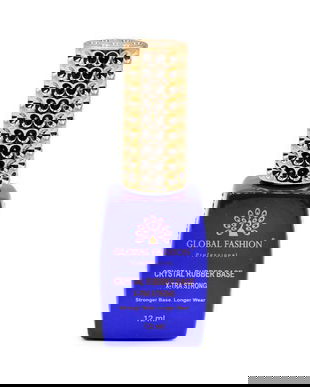 Bază pentru gel lac Global Fashion, Crystal Rubber Base X-TRA Strong 12 ml