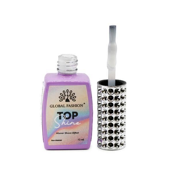 Top pentru unghii cu efect de oglinda Top Shine fără strat lipicios, 12 ml, 02