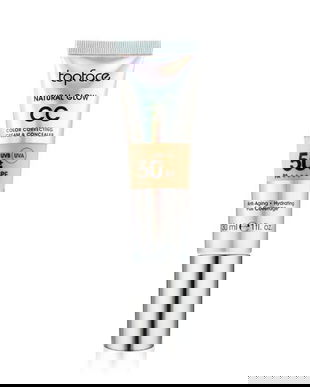 Crema CC cu Protectie Solara SPF 50+ UVB si UVA - Topface Natural Glow CC Color Correcting Cream &amp; Concealer, PT472.008, 30 ml