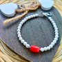 Bratara MARTISOR HOWLIT alb & coral rosu