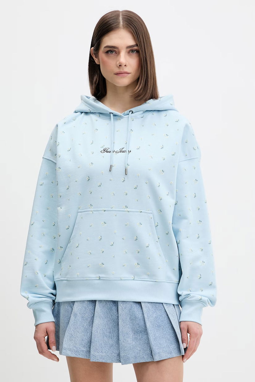 Guess Jeans hanorac cu glugă de damă din bumbac