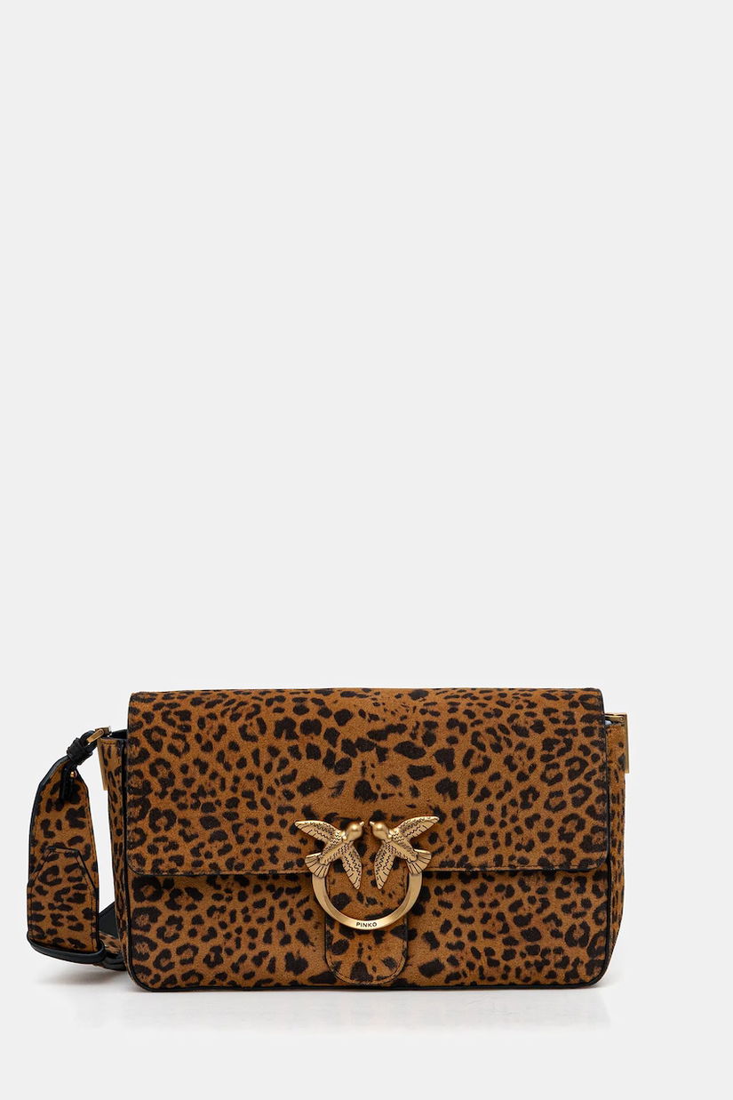 Pinko geantă de mână din piele întoarsă