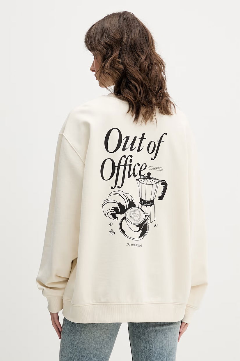 HUGO Blue hanorac oversized de femei din bumbac Classic Crew_B_3