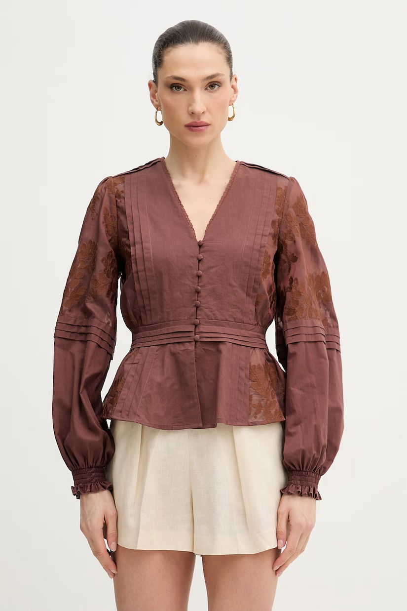 Silvian Heach Bluză tip cămașă de damă din bumbac AGRIN