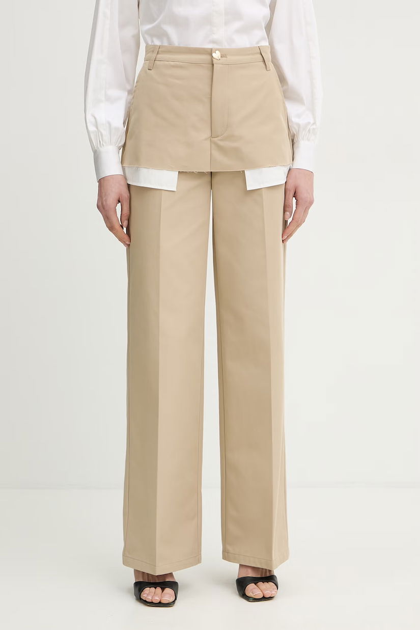 Silvian Heach pantaloni drepți de femei din bumbac SPANIT