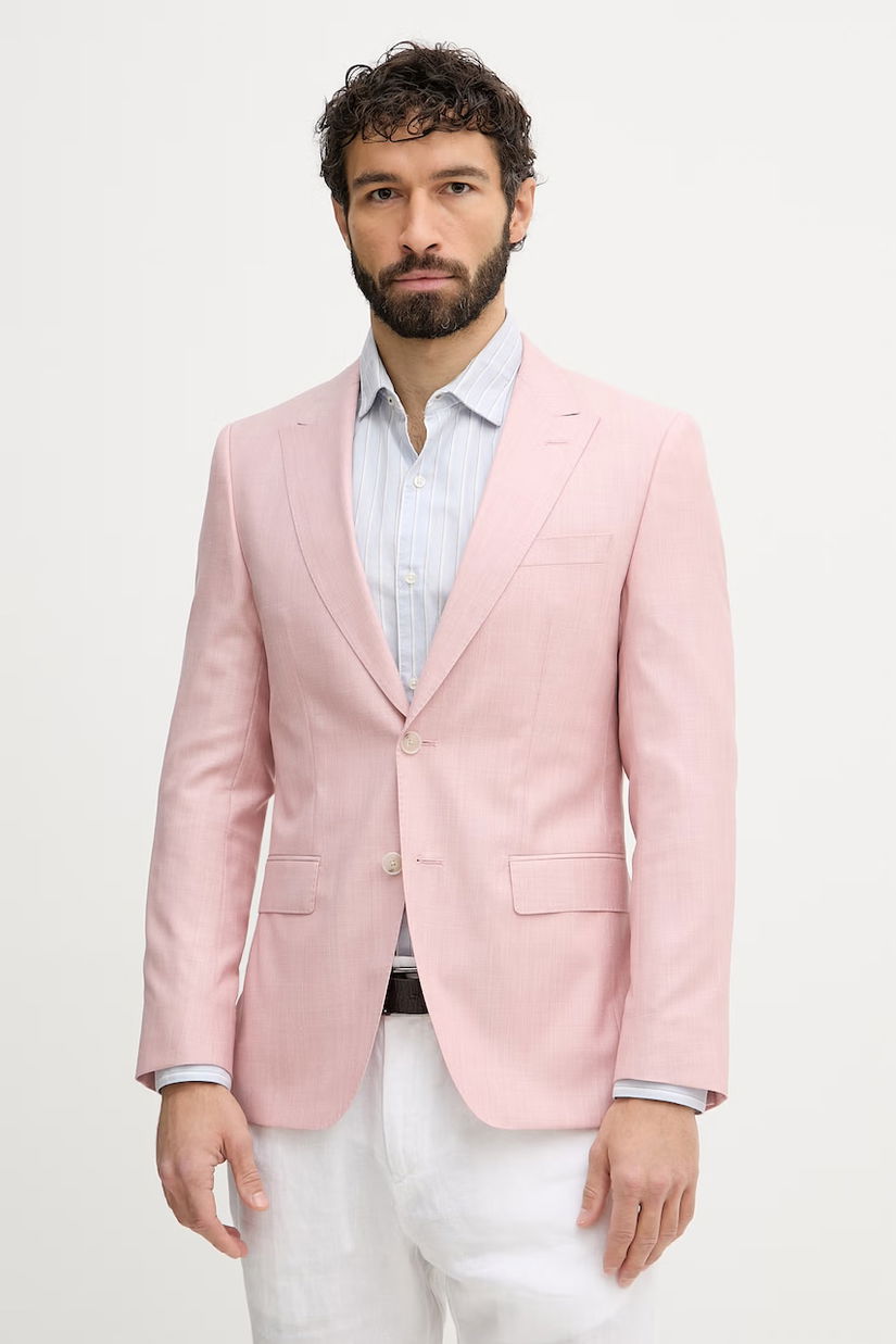 BOSS Sacou cu un singur rând de nasturi bărbătesc din lână