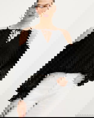 Guess bluză cu umerii goi femeiască EMILIA