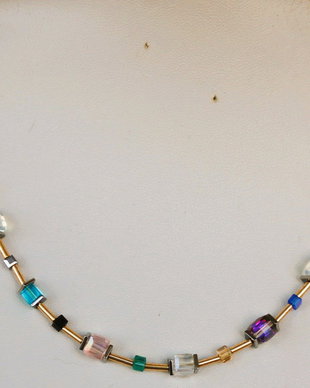 Colier handmade cu cristale tip swarovski