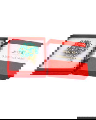 Mărțișor Broșă Buchet de Flori Turcoaz cu Perle