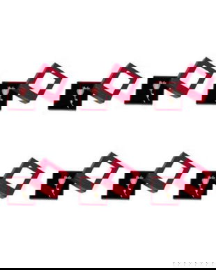 Set 6 Broșe Mărțișor Ghiocel Roz cu Tulpină Aurie