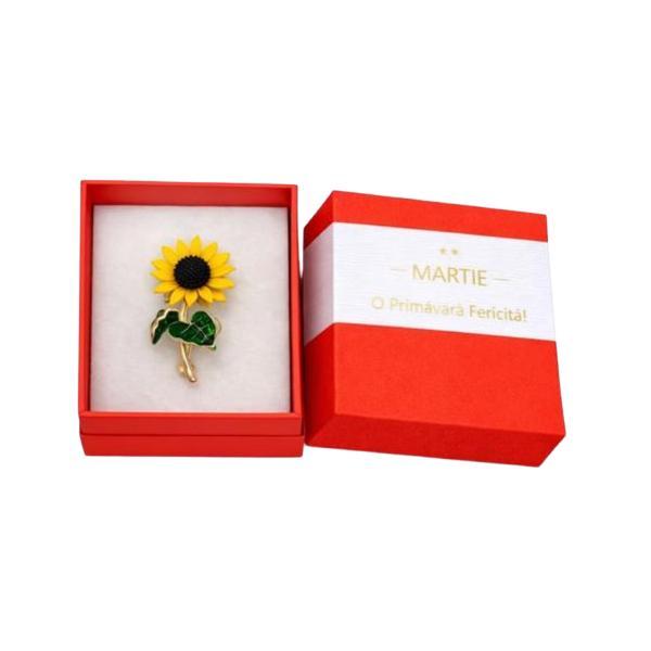 Mărțișor Broșă Floarea-Soarelui Galbenă
