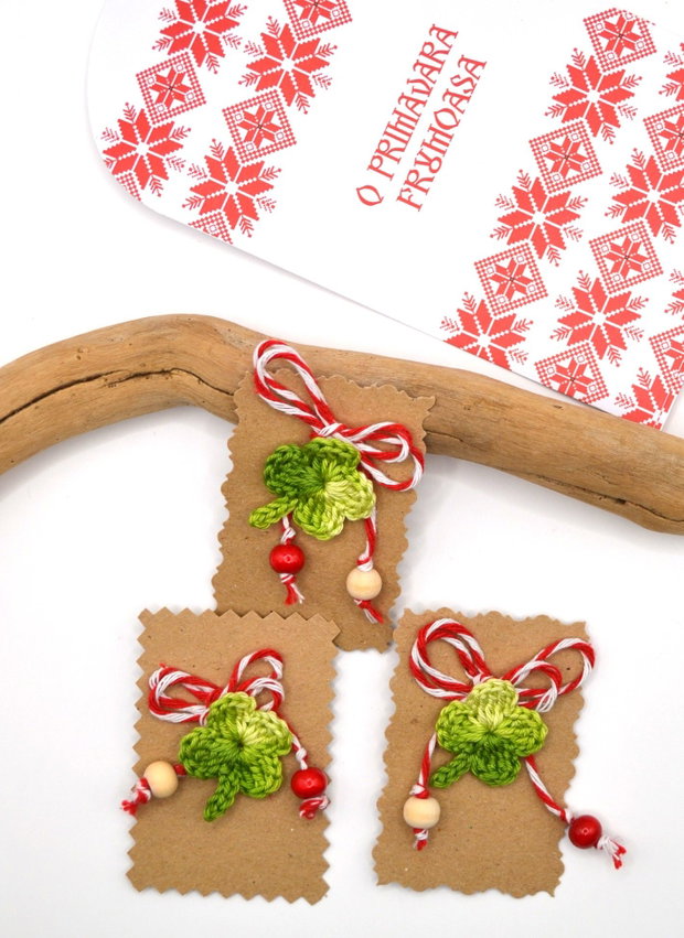 Martisor trifoi cu patru foi
