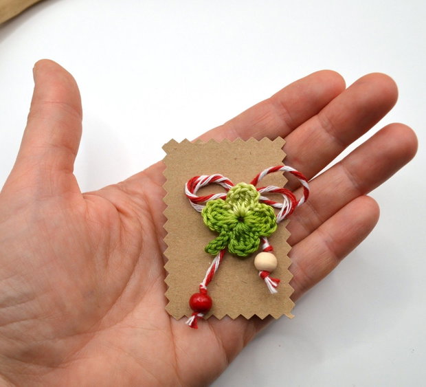 Martisor trifoi cu patru foi